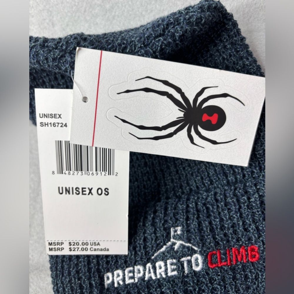 Spyder OS Ribbed Heather Knit Beanie with 'Prepare to Climb' Embroidery - Picture 6 of 7